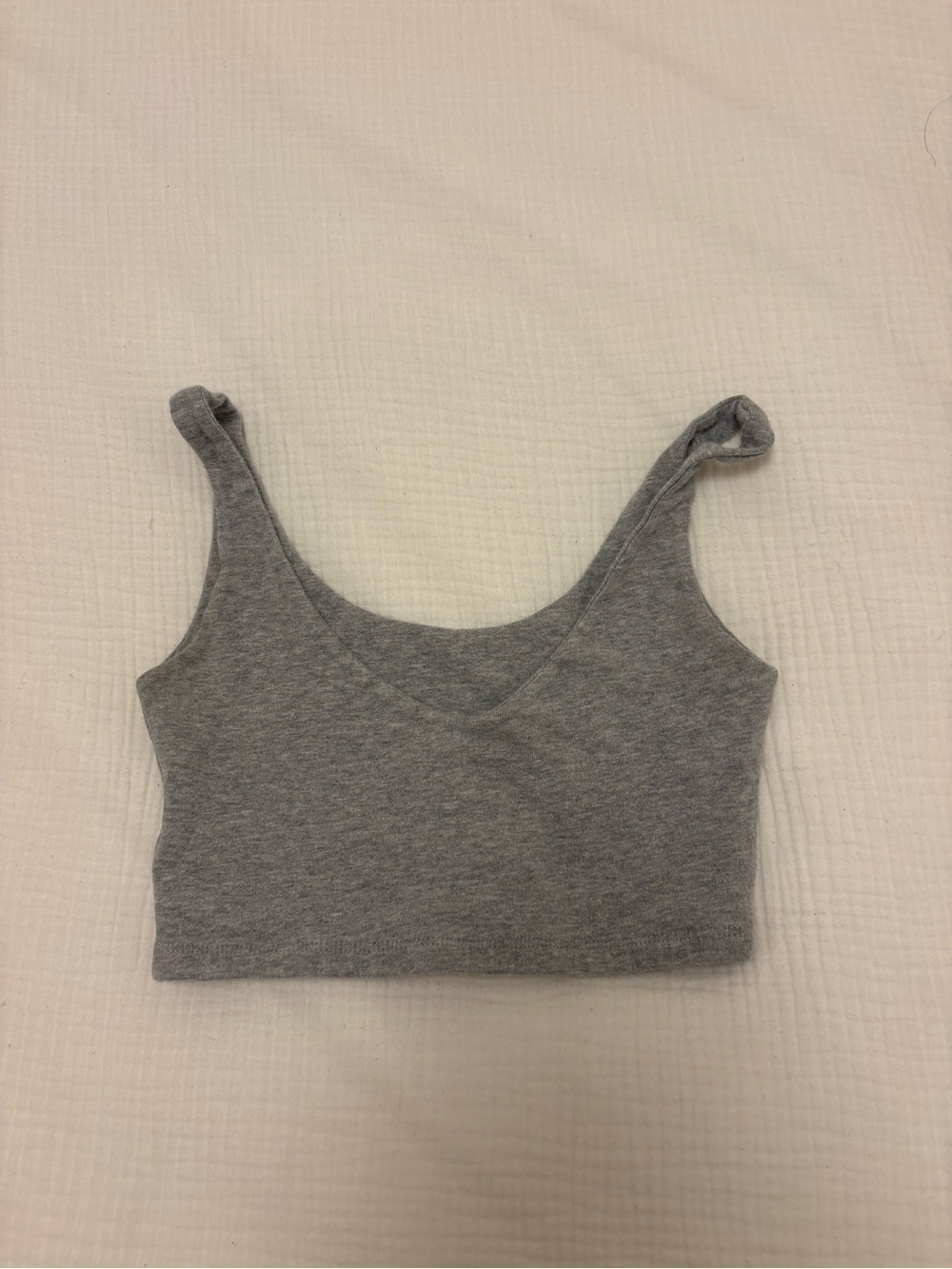 Gray Women's Scoop Neck Cropped Tank Top - Brandy Melville